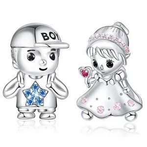 Crystal Boy Girl Bead Charm Bundle Set